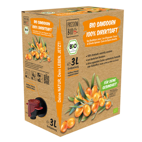 Bio Sanddorn Direktsaft 3 Liter Box