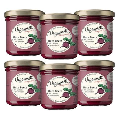 Bio Brotaufstrich Rote Beete mit Erdnuss & Gewürzen 6 x 135 g