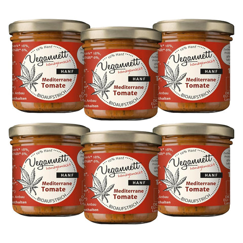 Bio Brotaufstrich Mediterrane Tomate mit Hanf 6 x 135 g