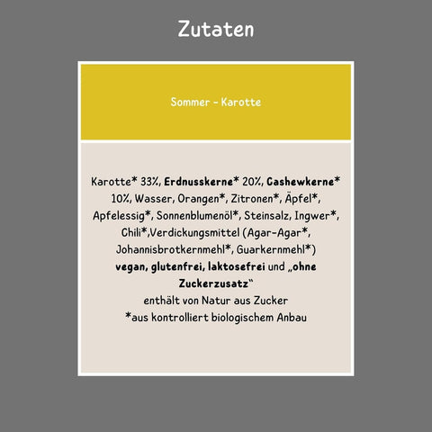 Vegannett Sommer-Karotte Zutaten