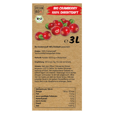 Bio Cranberrysaft Direktsaft