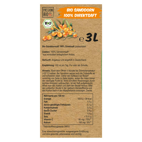 Bio Sanddornsaft Direktsaft